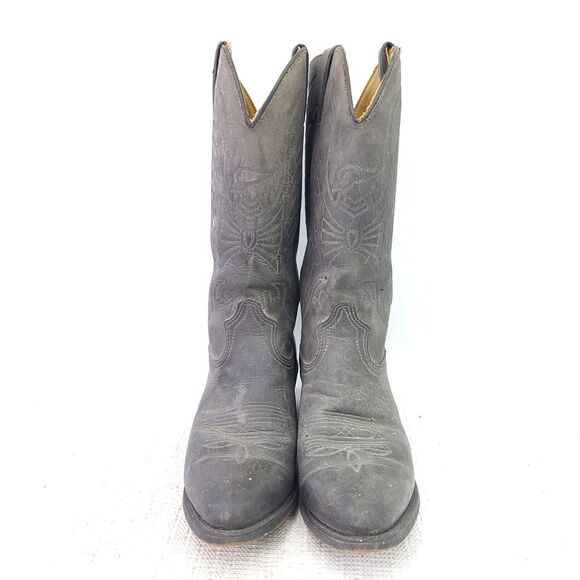 Vintage Durango Gray Leather Boots Western Cowboy Rodeo Shoes Mens Size 8.5 D main image 6